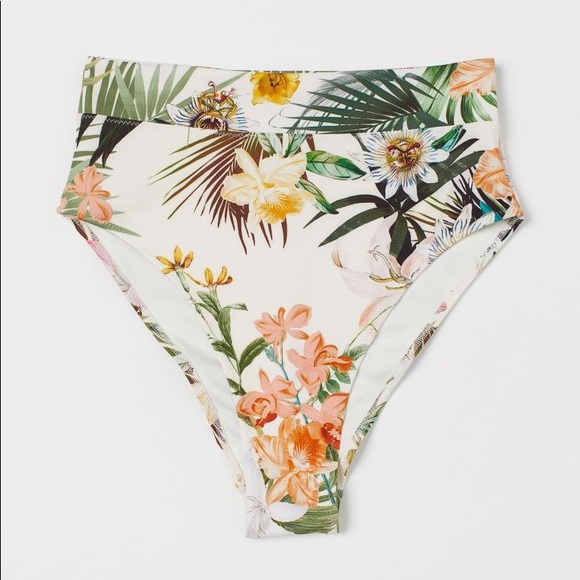 H&M Balconette Bikini and High-waisted Bottom in Cream / Floral - Picture 3 of 8
